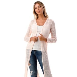 Powder Pink Duster Long Sleeve Cute Design